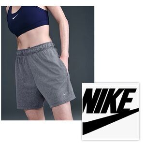 NWT Nike Women Plus 2X Smokey Blue DRI-FIT Fitness Athletic Shorts w Pockets